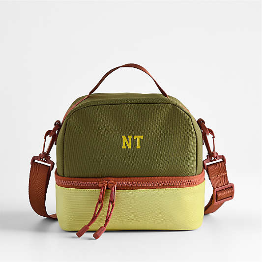 Dreamer Green Colorblock Dual Compartment Soft Insulated Kids Lunch Box