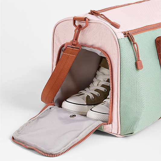 Dreamer Pink and Mint Green Colorblock Kids Duffel Bag