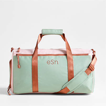 Pink and Mint Green Colorblock Kids Duffel Bag