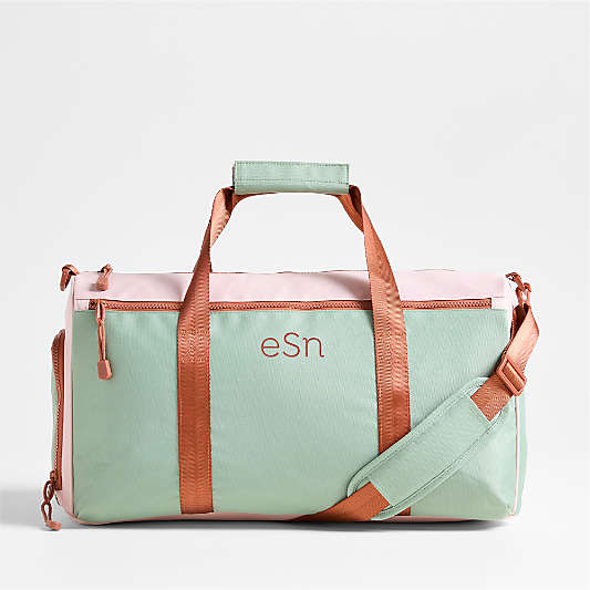 Pink and Mint Green Colorblock Kids Duffel Bag