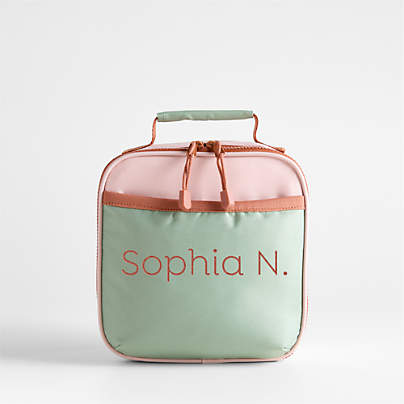 Dreamer Pink and Mint Green Colorblock Standard Soft Insulated Kids Lunch Box
