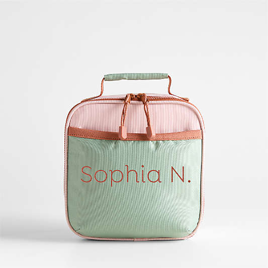 Pink and Mint Green Colorblock Standard Soft Insulated Kids Lunch Box