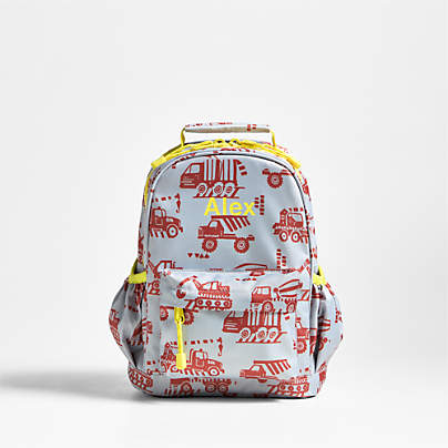 Dreamer Construction Trucks Small Kids Backpack with Side Pockets