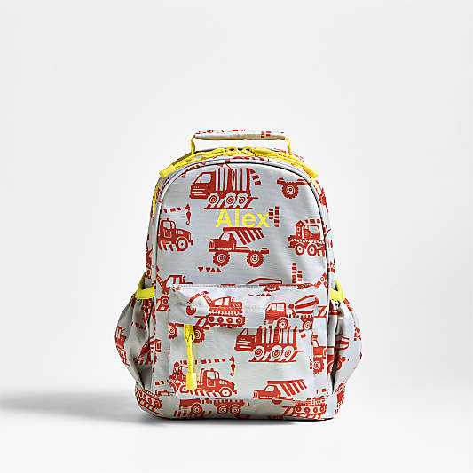 Dreamer Construction Trucks Small Kids Backpack with Side Pockets