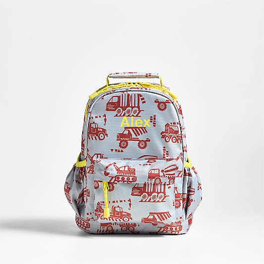 Dreamer Construction Trucks Small Kids Backpack with Side Pockets