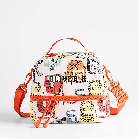 Dreamer Geo Jungle Dual Compartment Soft Insulated Kids Lunch Box