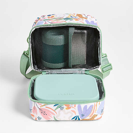 Green Stainless Steel Dual Compartment Lunch Container