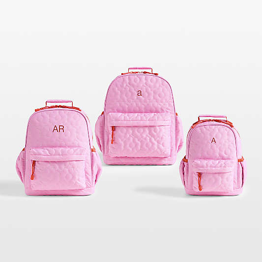 Quilted Pink Flower Kids Backpacks
