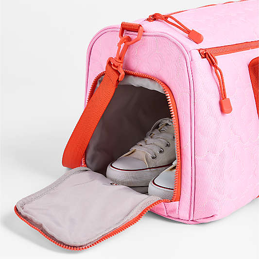 Quilted Pink Flower Kids Duffel Bag
