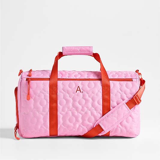 Quilted Pink Flower Kids Duffel Bag