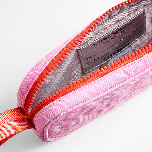 Quilted Pink Flower Soft Kids Pencil Case