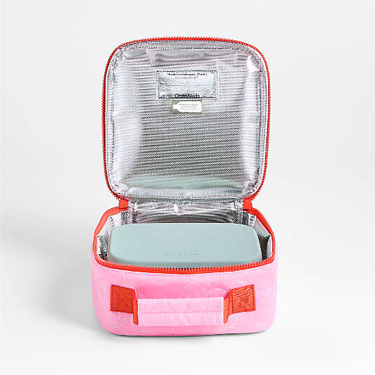 Quilted Pink Flower Standard Soft Insulated Kids Lunch Box