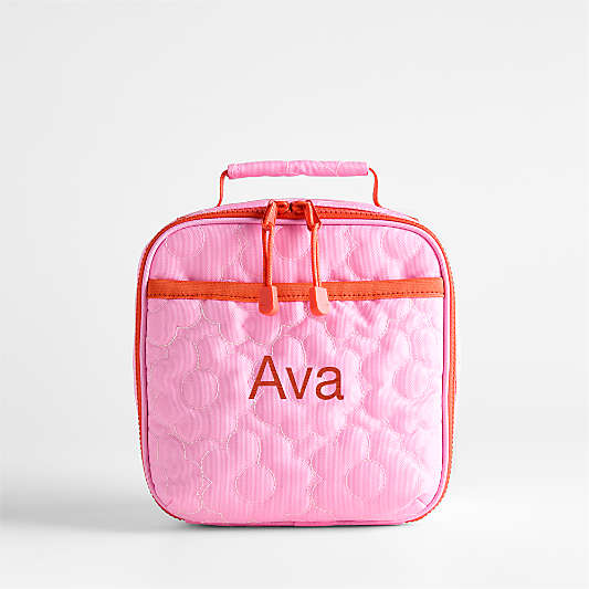 Quilted Pink Flower Standard Soft Insulated Kids Lunch Box