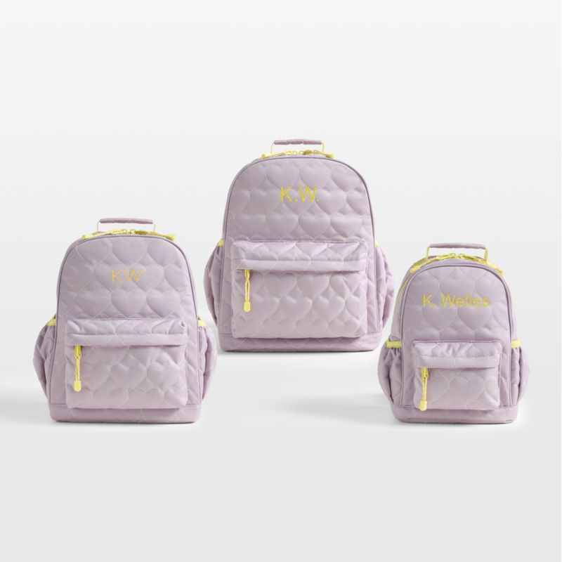 Quilted Purple Heart Medium Kids Backpack with Side Pockets - image 1 of 11