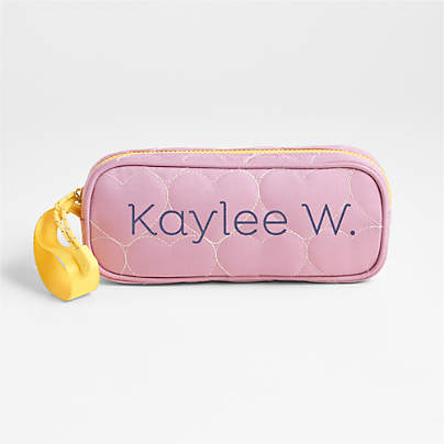 Dreamer Quilted Purple Heart Soft Kids Pencil Case