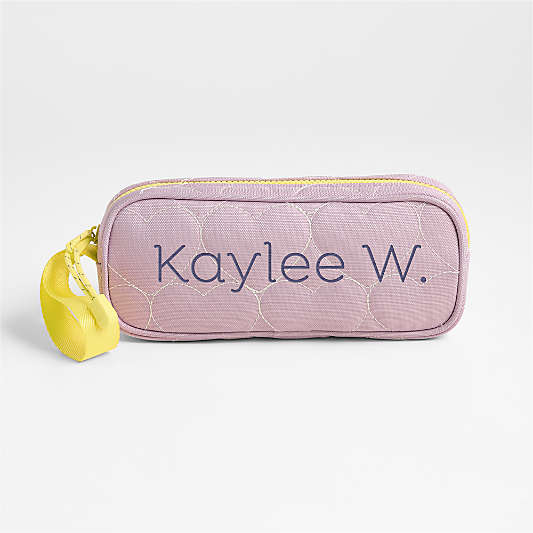 Quilted Purple Heart Soft Kids Pencil Case