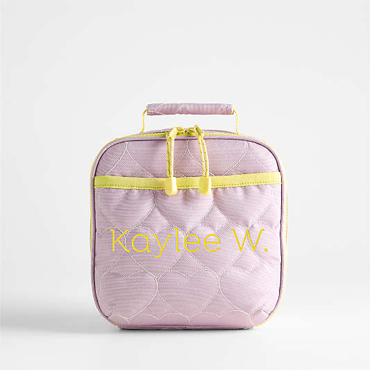 Dreamer Quilted Purple Heart Standard Soft Insulated Kids Lunch Box