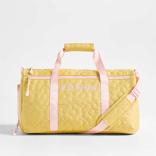 Dreamer Quilted Yellow Flower Kids Duffel Bag