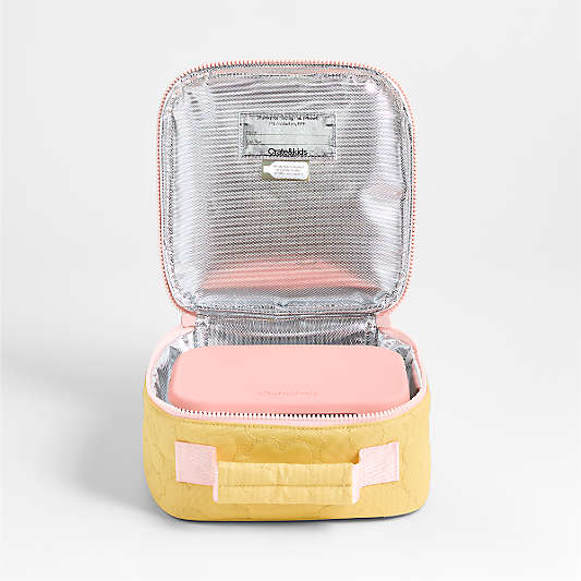 Quilted Yellow Flower Standard Soft Insulated Kids Lunch Box