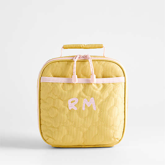 Quilted Yellow Flower Standard Soft Insulated Kids Lunch Box