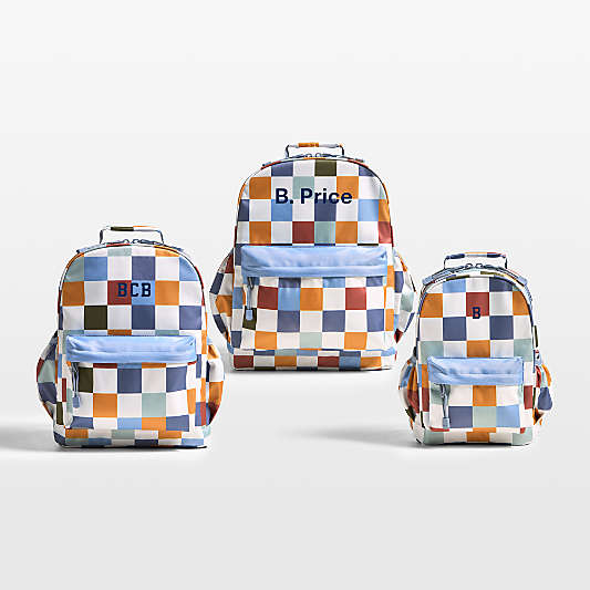 Retro Hopscotch Large Kids Backpack with Side Pockets