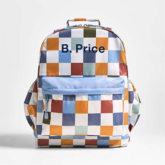 Retro Hopscotch Large Kids Backpack with Side Pockets