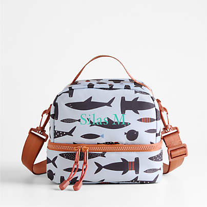 Shark School Dual Compartment Soft Insulated Kids Lunch Box