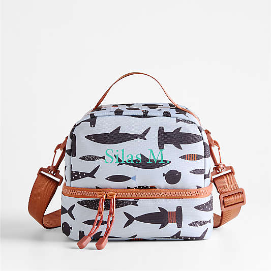 Shark School Dual Compartment Soft Insulated Kids Lunch Box