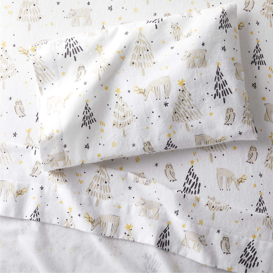 Dreamy Organic Flannel Toddler Sheet Set | Crate & Kids