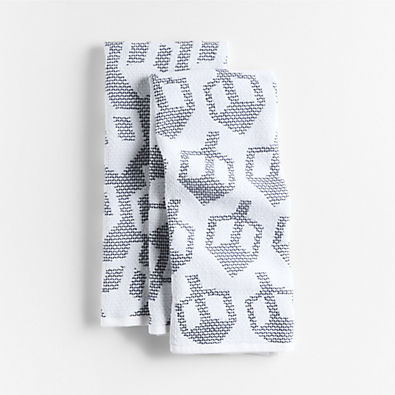 View Dreidel Textured Terry Organic Cotton Kitchen Towels, Set of 2 details