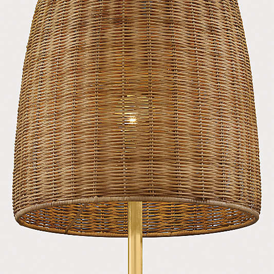 Dresden Brass Floor Lamp with Fiber Shade