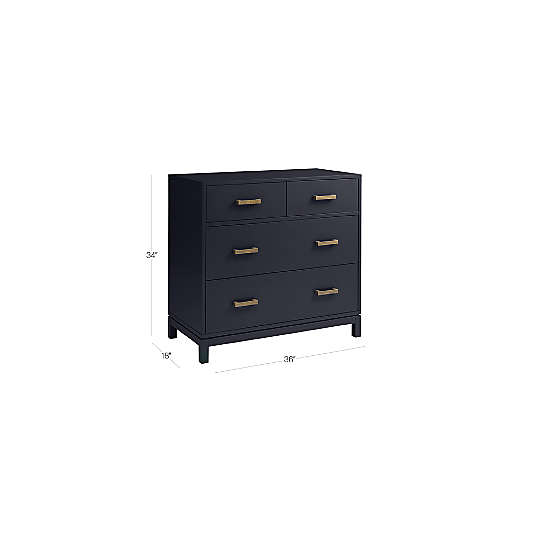 Parke Navy Blue Wood 4-Drawer Kids Dresser Chest