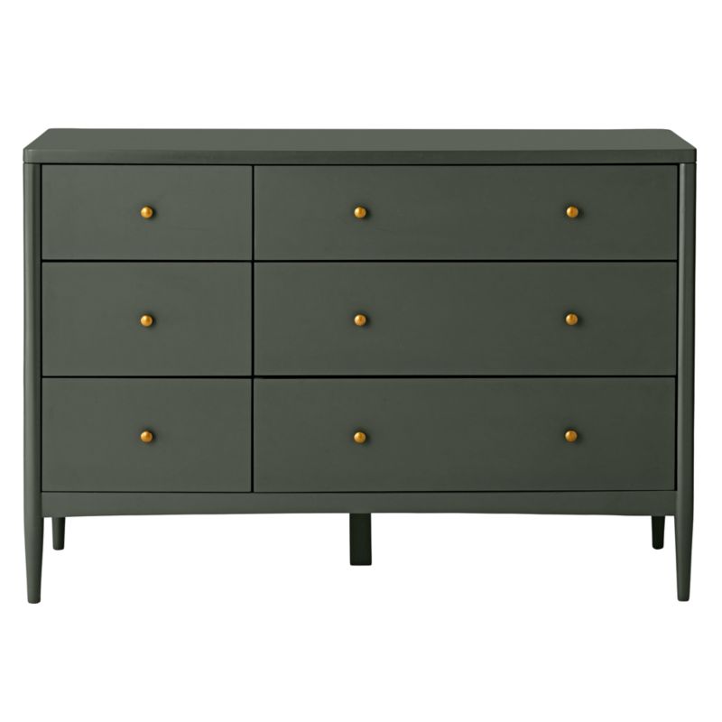 hampshire olive green 6 drawer kids dresser