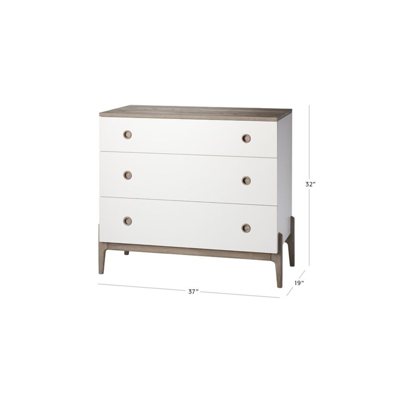 View Kids Wrightwood Grey Stain and White 3-Drawer Dresser - image 2 of 7