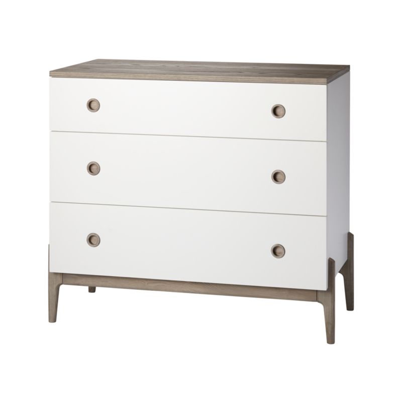 Kids Wrightwood Grey Stain and White 3-Drawer Dresser - image 6 of 7