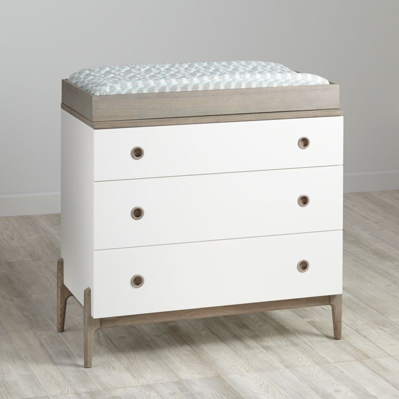 Kids Wrightwood Grey Stain and White 3-Drawer Dresser - image 3 of 7