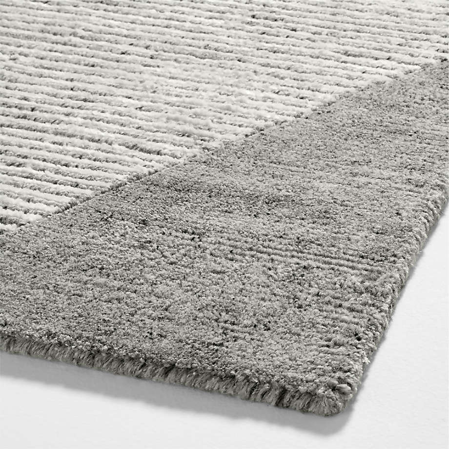 Orly Wool Blend Textured Grey Rug Swatch 12x18