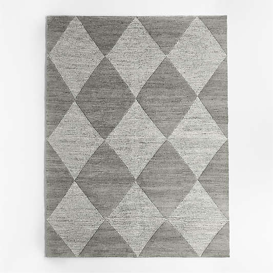 Dreux Wool-Blend Textured Grey Hand-Knotted Rug