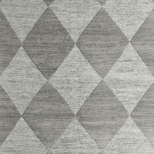 Dreux Wool-Blend Diamond-Textured Grey Area Rug 10'x14'