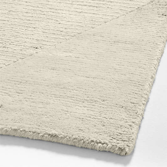 Dreux Wool-Blend Diamond-Textured Ivory Area Rug 9'x12'