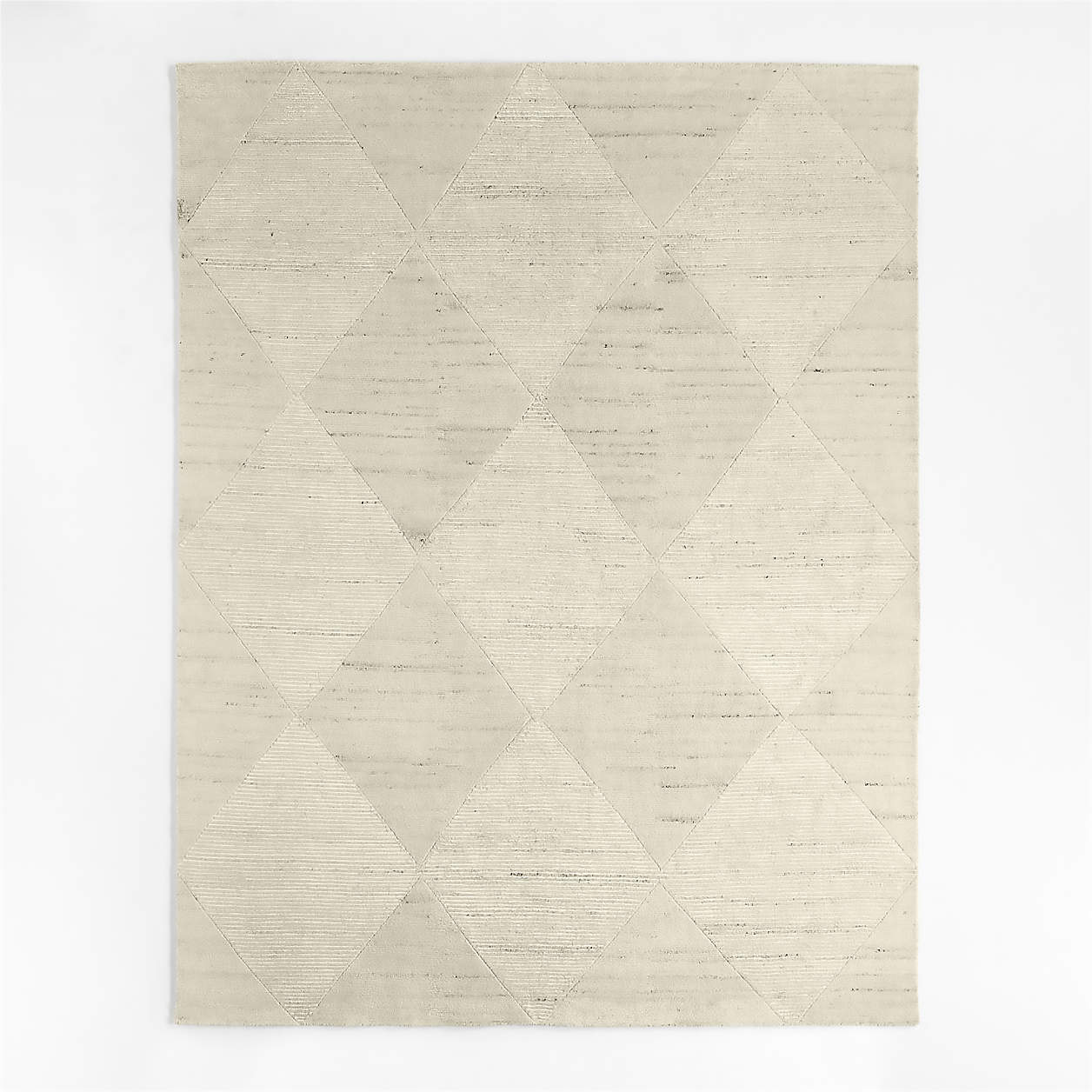 Dreux Wool-Blend Diamond-Textured Ivory Area Rug 8'x10' | Crate & Barrel