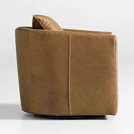 Drew Small Leather Swivel Chair