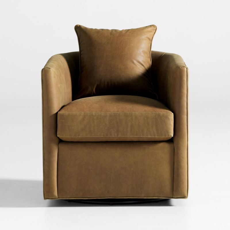 Drew Small Leather Swivel Chair