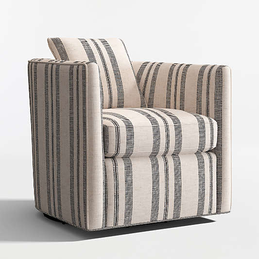 Drew Striped Small Swivel Accent Chair