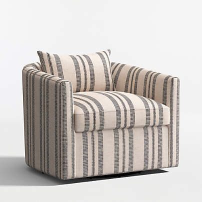 Drew Striped Grande Swivel Accent Chair