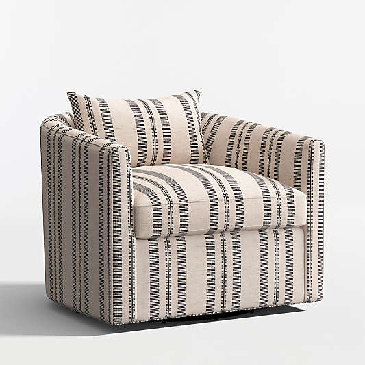 Drew Striped Grande Swivel Accent Chair