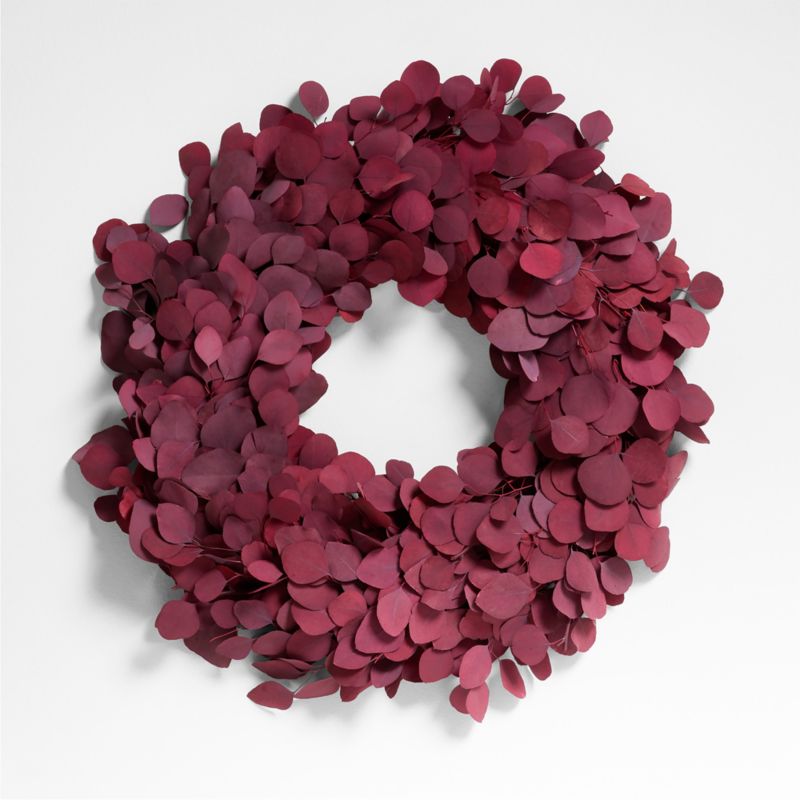 Dried Burgundy Eucalyptus Wreath 30" - image 0 of 4