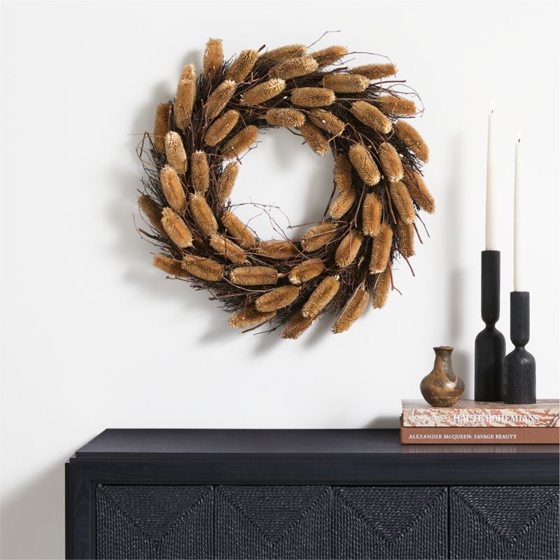 Dried Brown Thistle Wreath 30" - image 3 of 5