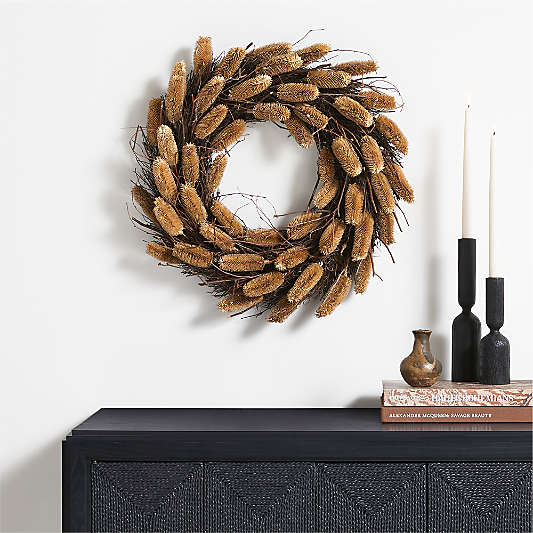 Dried Brown Thistle Wreath 30"