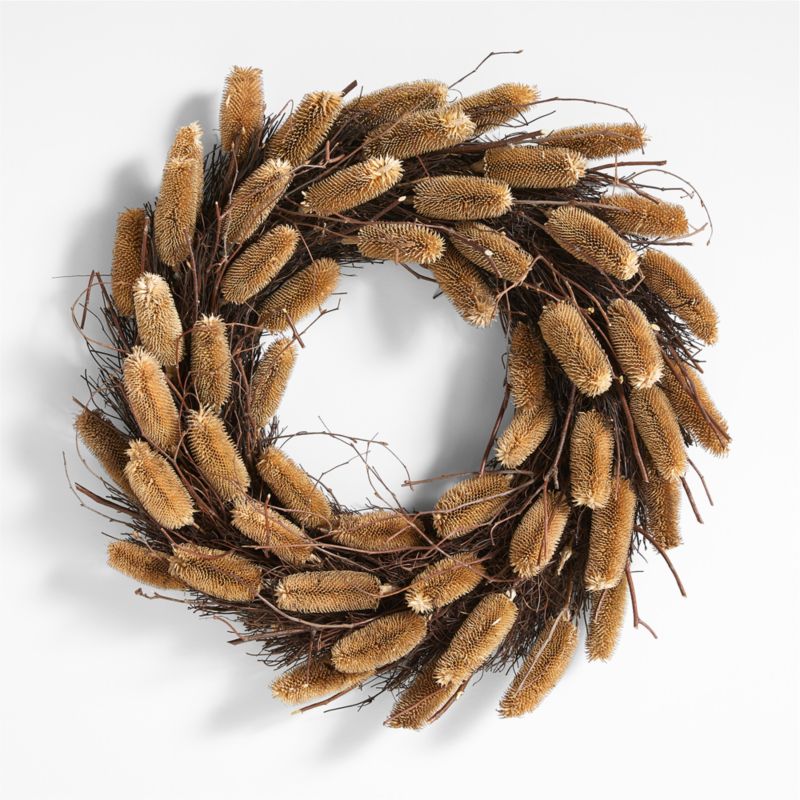 Dried Brown Thistle Wreath 30" - image 0 of 5